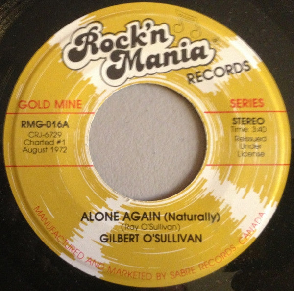 Gilbert O'Sullivan : Alone Again (Naturally) (7", RE)