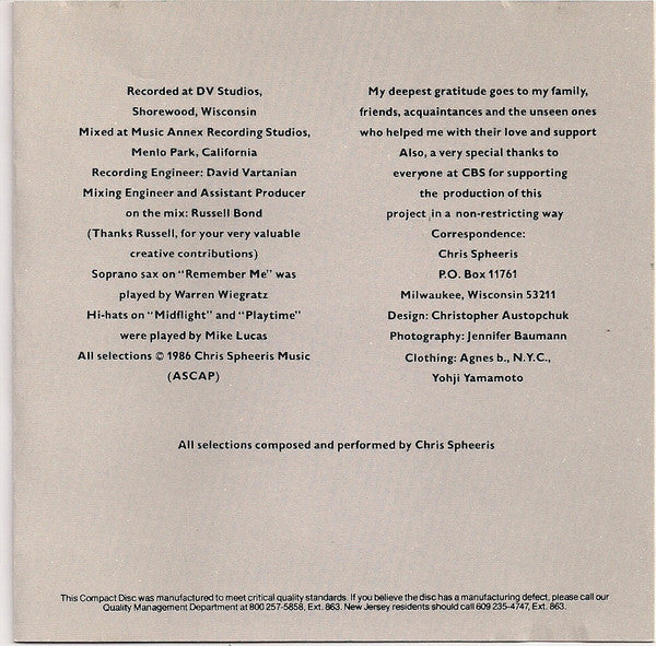 Chris Spheeris : Desires Of The Heart (CD, Album, RE)