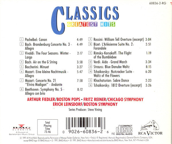 Various : Classics Greatest Hits (CD, Comp)