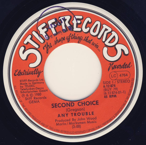 Any Trouble : 2nd Choice (7", Single)