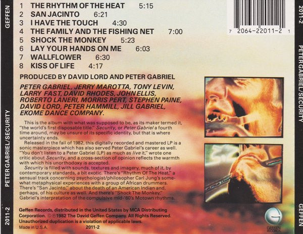 Peter Gabriel : Security (CD, Album, RE, RP)
