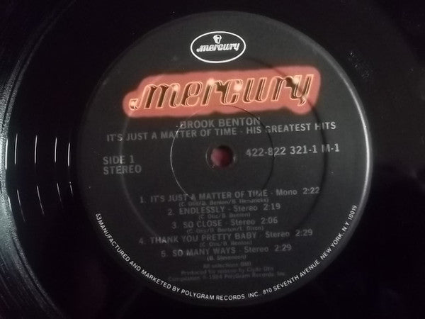 Brook Benton : His Greatest Hits, It's Just A Matter Of Time (LP, Comp, 53 )