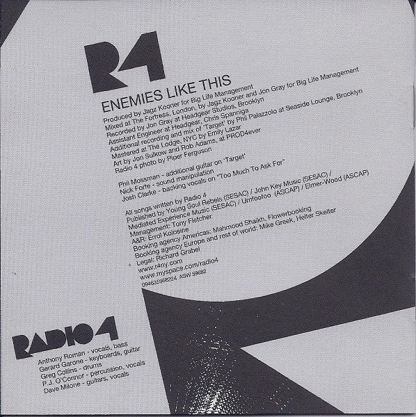 Radio 4 : Enemies Like This (CD, Album, Promo)