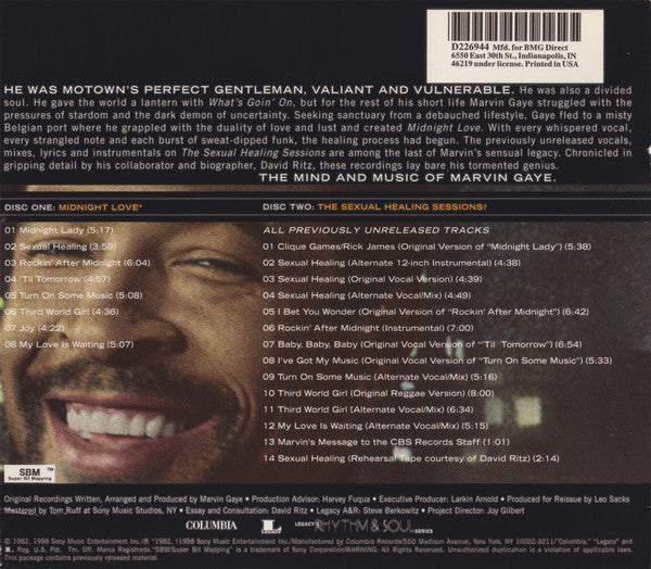 Marvin Gaye : Midnight Love & The Sexual Healing Sessions (2xCD, Album, Club, RE, BMG)