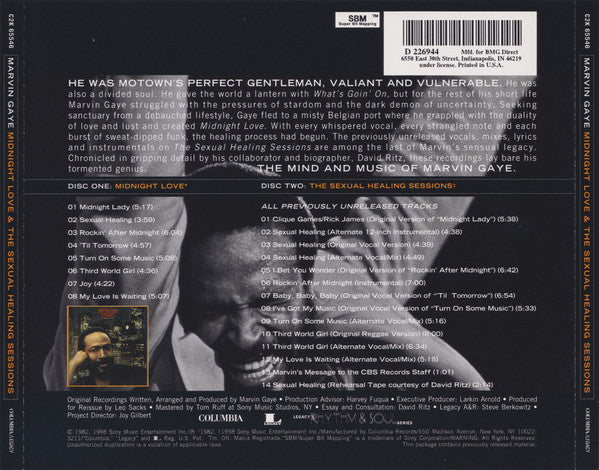 Marvin Gaye : Midnight Love & The Sexual Healing Sessions (2xCD, Album, Club, RE, BMG)