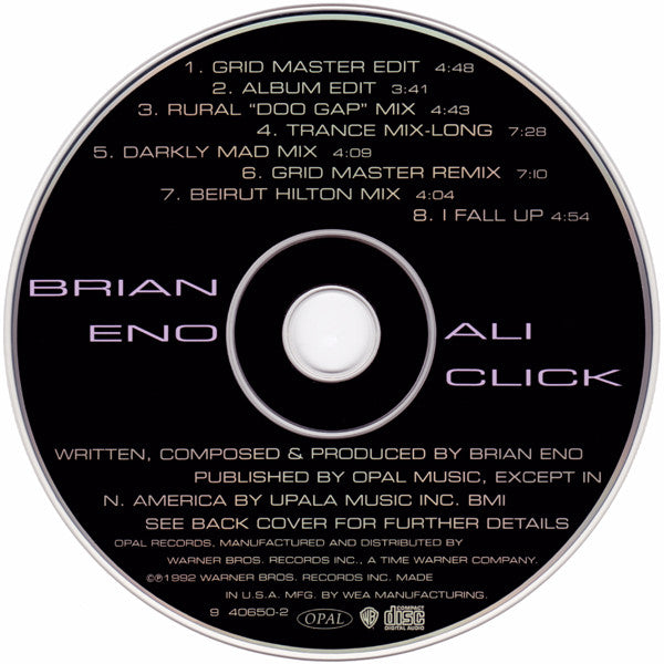 Brian Eno : Ali Click (CD, Maxi)