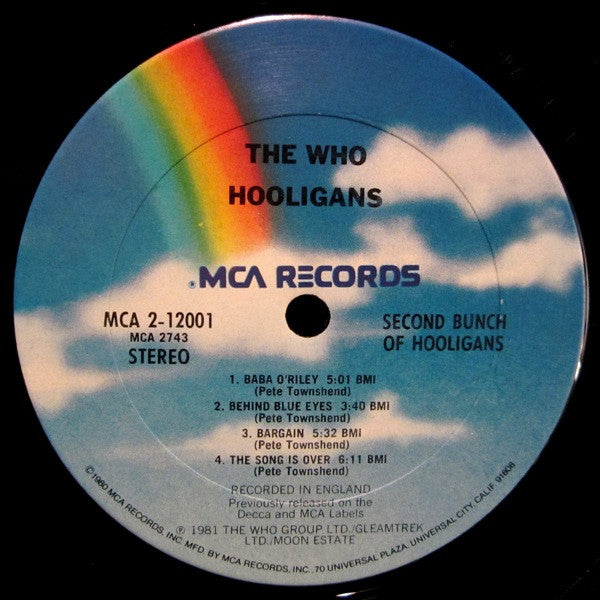 The Who : Hooligans (2xLP, Comp, Club, CRC)