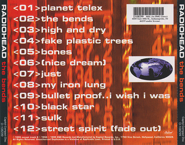 Radiohead : The Bends (CD, Album, Club, RP)