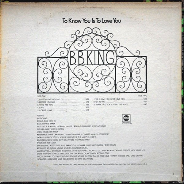 B.B. King : To Know You Is To Love You (LP, Album, San)