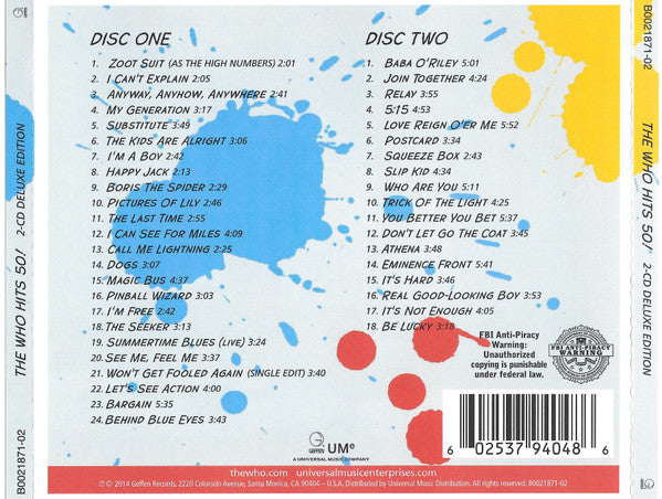 The Who : The Who Hits 50! (2xCD, Comp, Mono, Dlx, RM)