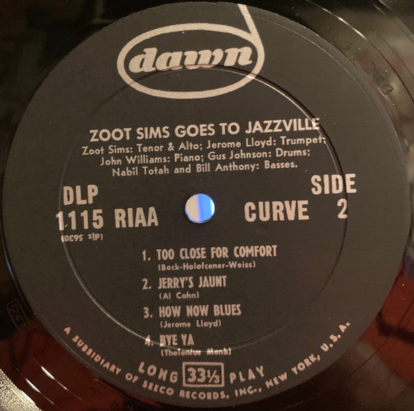 Zoot Sims : Zoot Sims Goes To Jazzville (LP, Mono)