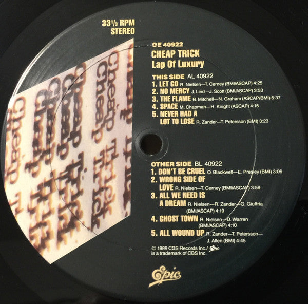 Cheap Trick : Lap Of Luxury (LP, Album, Car)