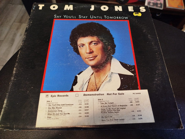 Tom Jones : Say You'll Stay Until Tomorrow (LP, Album, Promo)