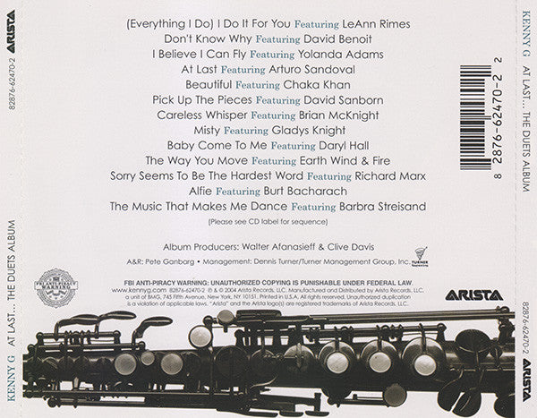 Kenny G (2) : At Last... The Duets Album (CD, Album)