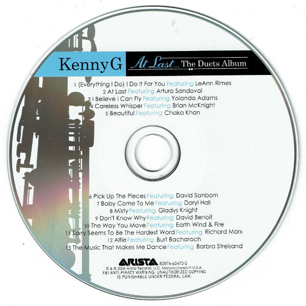 Kenny G (2) : At Last... The Duets Album (CD, Album)