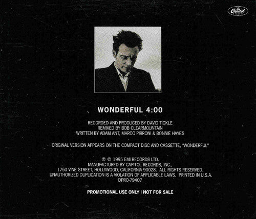 Adam Ant : Wonderful (CD, Single, Promo)