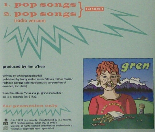 Gren : Pop Songs (CD, Single, Promo)