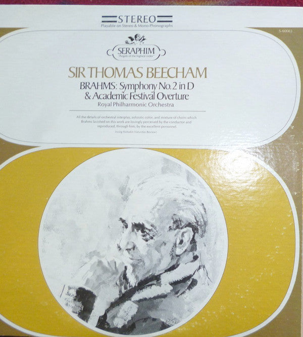 Johannes Brahms / Sir Thomas Beecham, Royal Philharmonic Orchestra : Symphony No. 2 In D / Academic Festival Overture (LP)