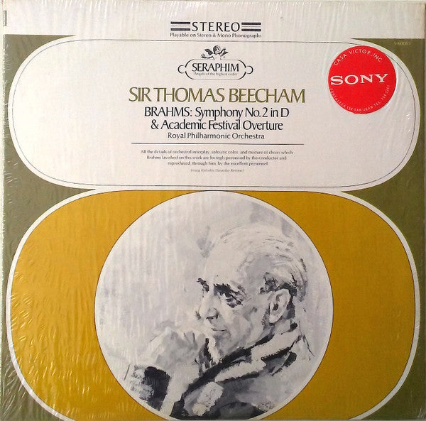 Johannes Brahms / Sir Thomas Beecham, Royal Philharmonic Orchestra : Symphony No. 2 In D / Academic Festival Overture (LP)