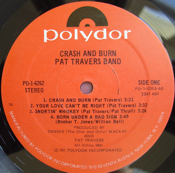Pat Travers Band : Crash And Burn (LP, Album, 18 )