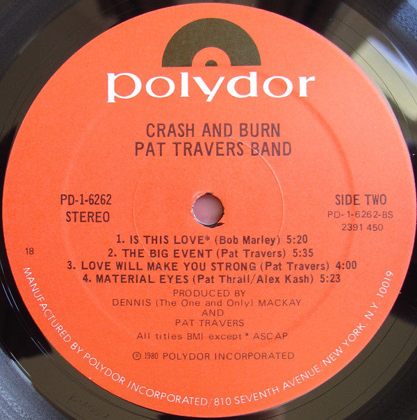 Pat Travers Band : Crash And Burn (LP, Album, 18 )