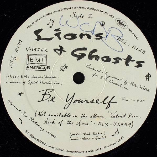 Lions & Ghosts : Mary Goes Round (12")