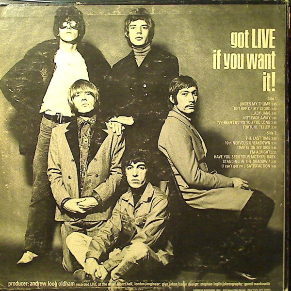 The Rolling Stones : Got Live If You Want It! (LP, Album, Mer)