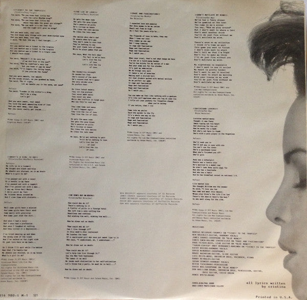 Cristina : Sleep It Off (LP, Album, Num)