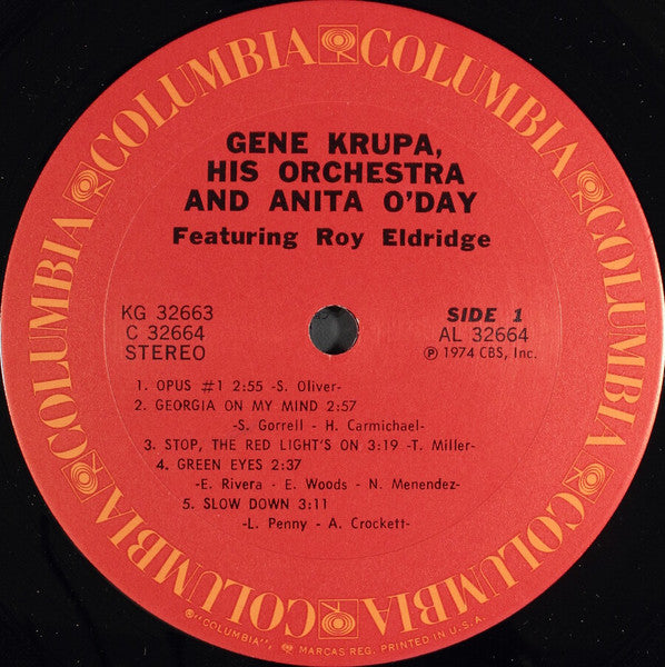 Gene Krupa, His Orchestra* And Anita O'Day Featuring Roy Eldridge : Gene Krupa, His Orchestra And Anita O'Day Featuring Roy Eldridge (2xLP, Comp)