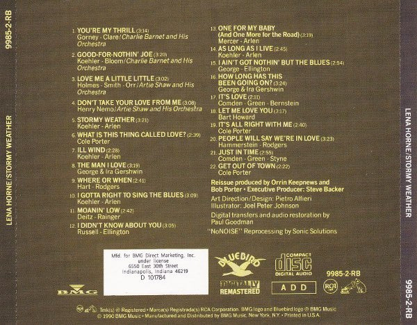 Lena Horne : Stormy Weather  (CD, Comp, Club, RE, RM)