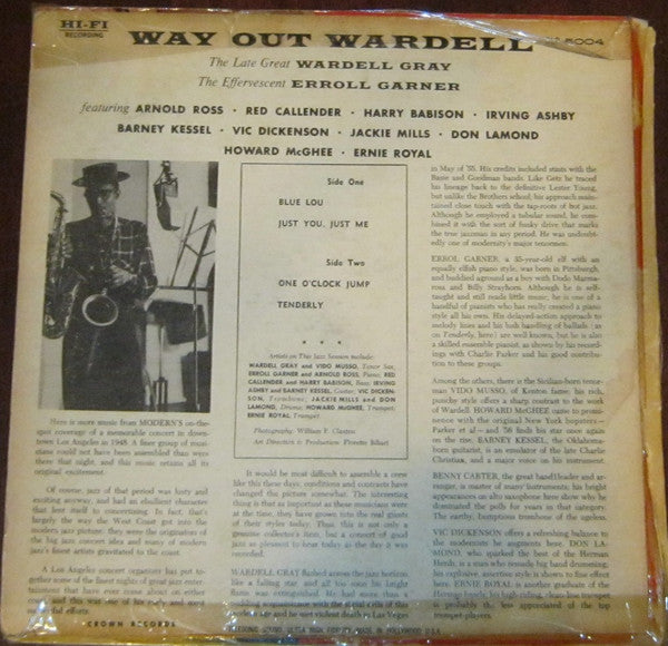 Wardell Gray : Way Out Wardell (LP, Album, Mono)