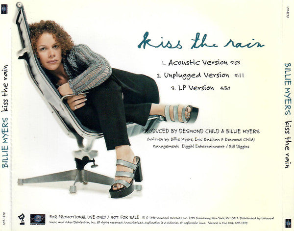 Billie Myers : Kiss The Rain (CD, Single, Promo)