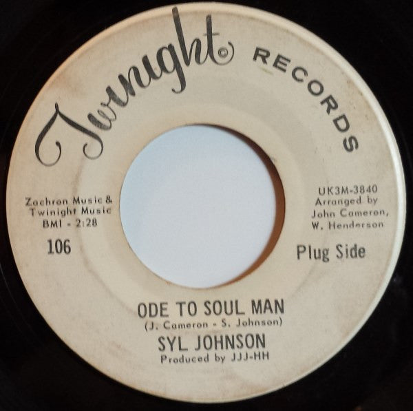 Syl Johnson : Ode To Soul Man  (7", Single, Promo)