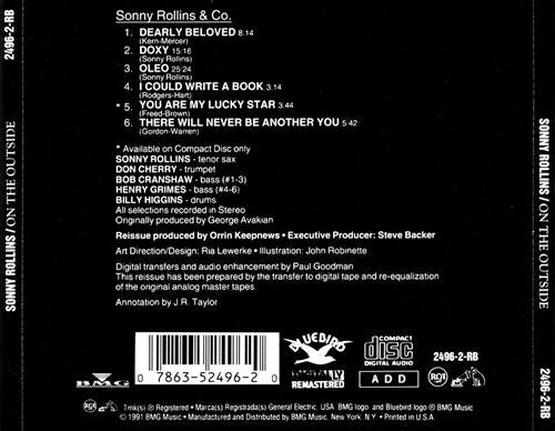 Sonny Rollins : On The Outside (CD, Comp, RM)