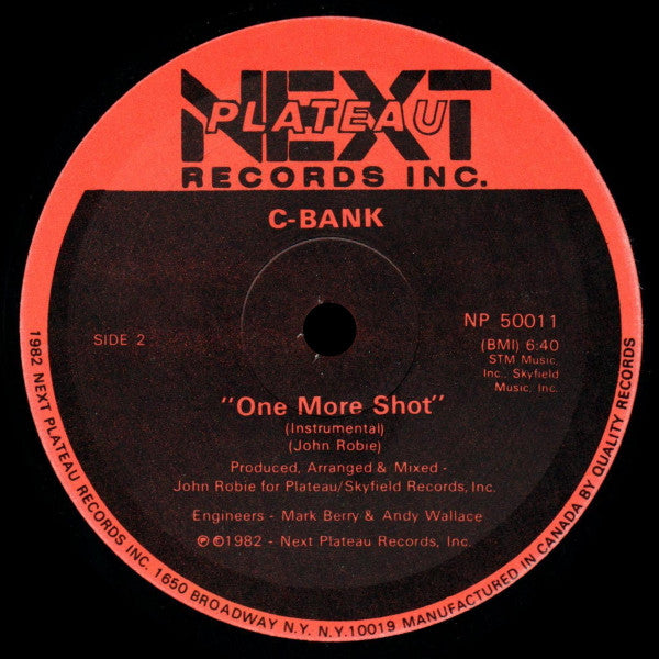 C-Bank Featuring Jenny Burton : One More Shot (12")