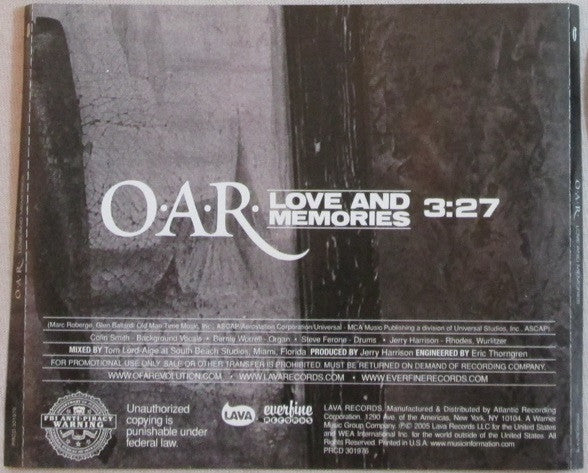 O.A.R. : Love And Memories (CD, Single, Promo)