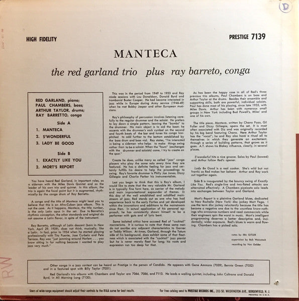 The Red Garland Trio : Manteca (LP, Album)