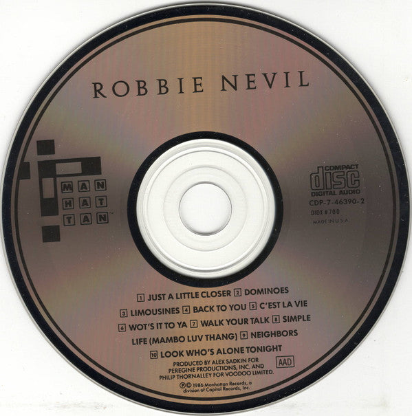 Robbie Nevil : Robbie Nevil (CD, Album, Dig)