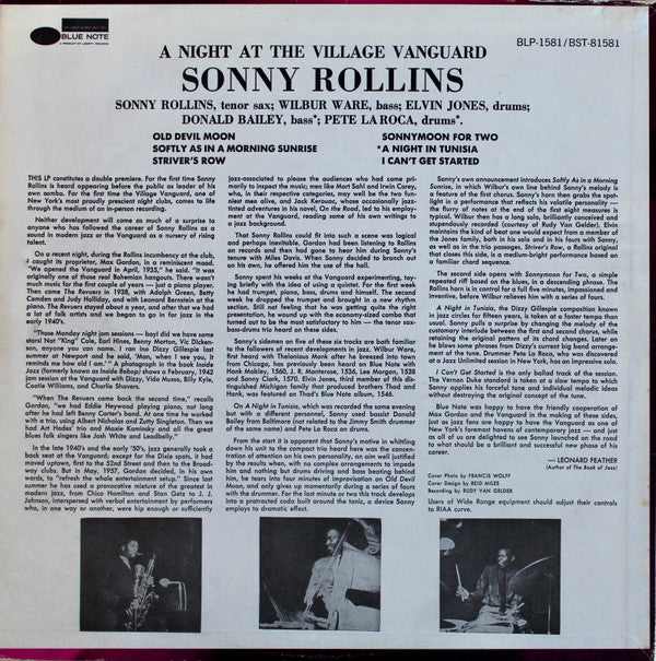Sonny Rollins : A Night At The "Village Vanguard" (LP, Album)