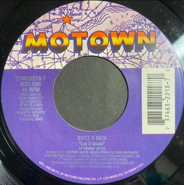 Boyz II Men : Let It Snow / Silent Night (7", Spe)