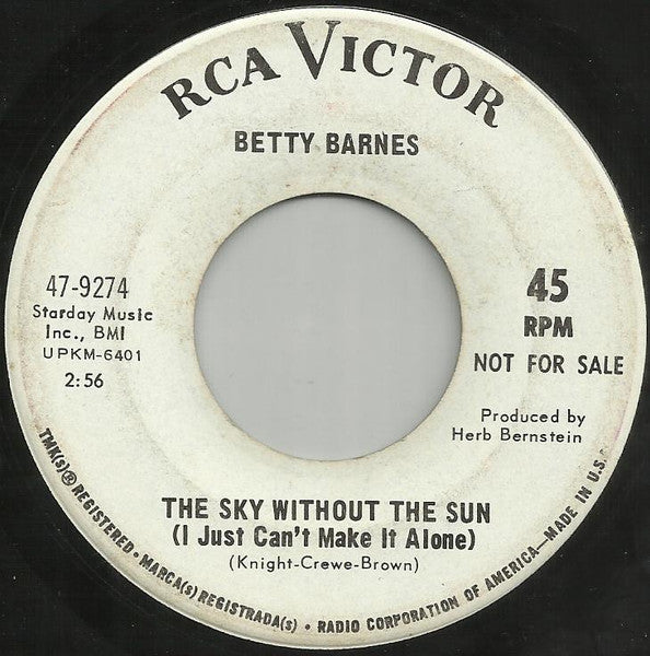 Betty Barnes (2) : Walking Down Broadway (7", Single, Promo, Ind)