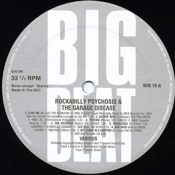 Various : Rockabilly Psychosis And The Garage Disease (LP, Comp, RE)