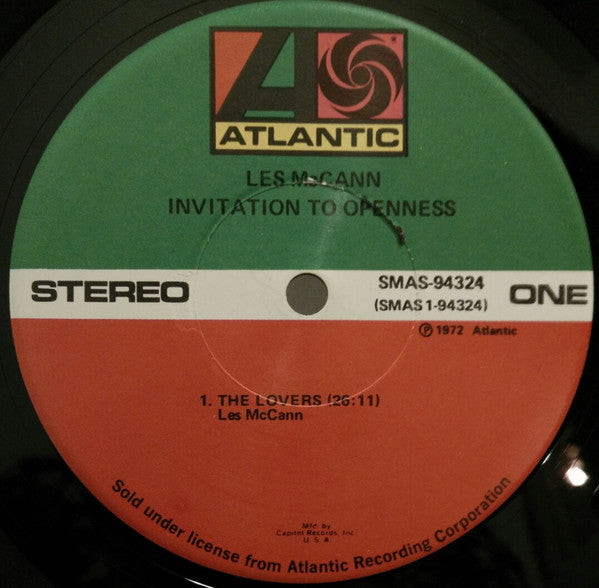 Les McCann : Invitation To Openness (LP, Album, Club)