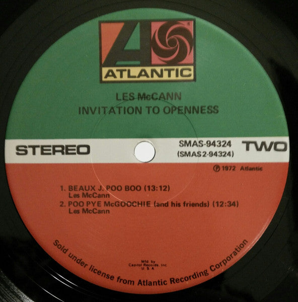 Les McCann : Invitation To Openness (LP, Album, Club)