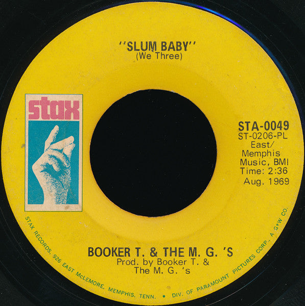 Booker T & The MG's : Slum Baby / Meditation (7", Single)