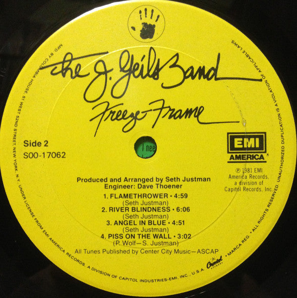 The J. Geils Band : Freeze-Frame (LP, Album, Club)