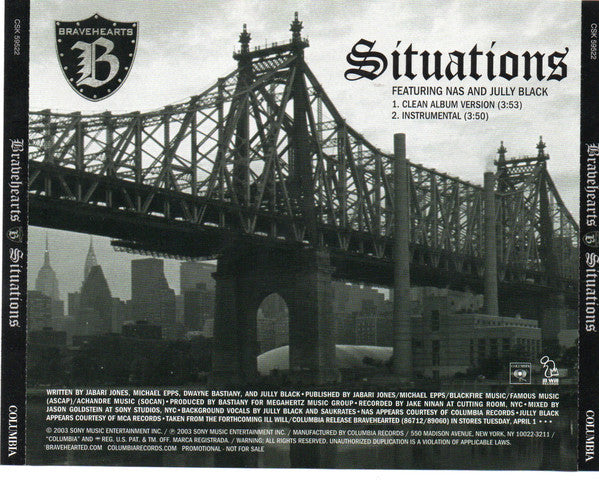 Bravehearts : Situations  (CD, Single)