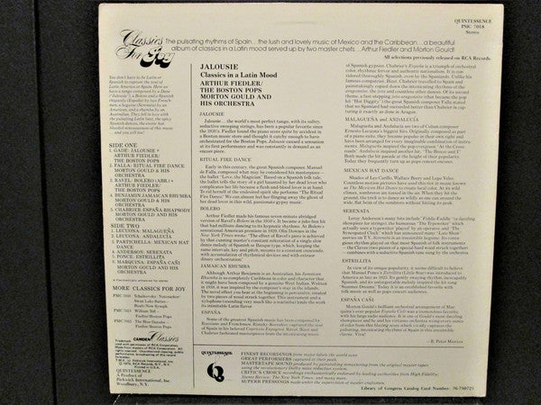 Arthur Fiedler / Boston Pops Orchestra / Morton Gould And His Orchestra : Jalousie (LP, Album, Comp)