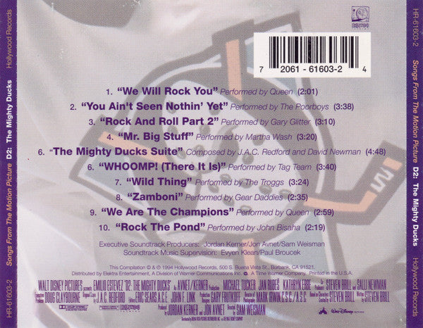 Various : D2: The Mighty Ducks (Songs From The Motion Picture) (CD, Comp)