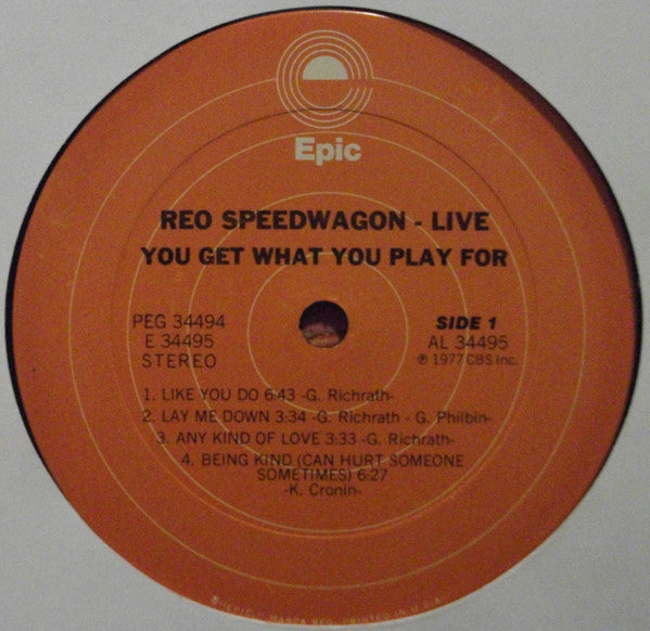 REO Speedwagon : You Get What You Play For (2xLP, Album, Gat)